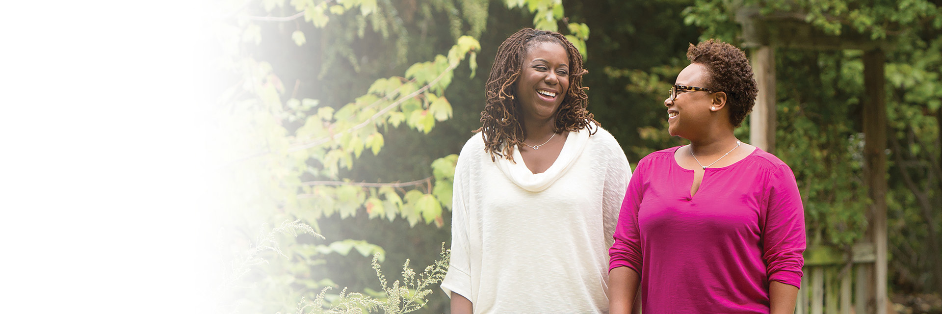 Two women waking outside